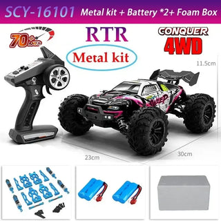  High-Speed 4x4 RC Monster Truck 70KM/H with LED Lights - 1:16 Scale cashymart