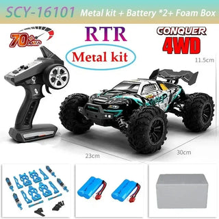  High-Speed 4x4 RC Monster Truck 70KM/H with LED Lights - 1:16 Scale cashymart