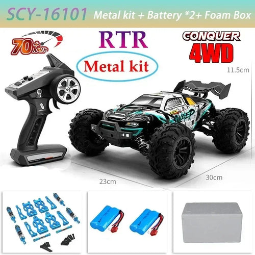  High-Speed 4x4 RC Monster Truck 70KM/H with LED Lights - 1:16 Scale cashymart