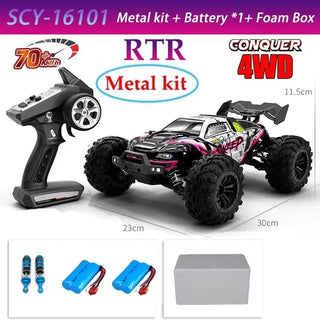  High-Speed 4x4 RC Monster Truck 70KM/H with LED Lights - 1:16 Scale cashymart