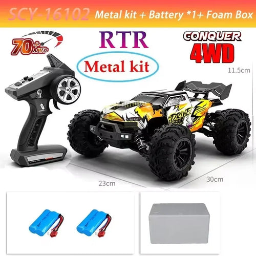  High-Speed 4x4 RC Monster Truck 70KM/H with LED Lights - 1:16 Scale cashymart