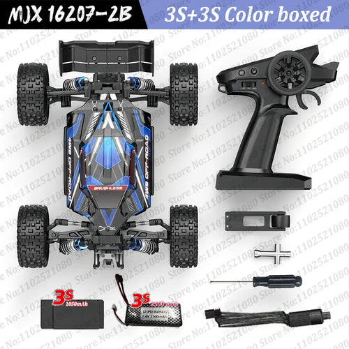  High-Speed Brushless 4WD RC Pickup - MJX 1/16 Off-Road Adventure cashymart
