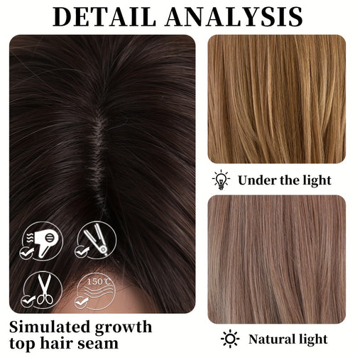  Honey Blonde Wavy Wig with Bangs cashymart