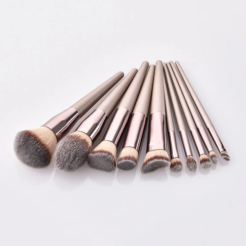  Hot Champagne Makeup Brushes Set 14 Pcs cashymart