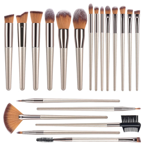  Hot Champagne Makeup Brushes Set 14 Pcs cashymart