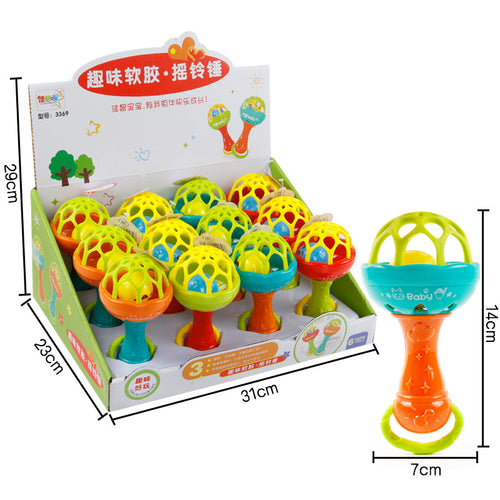  Intelligence Grasping Gums Plastic Hand Bell Rattle cashymart