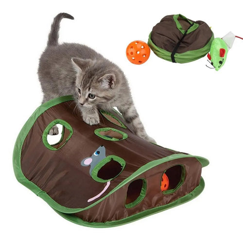  Interactive Cat Hide & Seek Tunnel cashymart