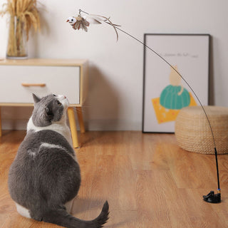  Interactive Feather Pole Toy for Cats cashymart