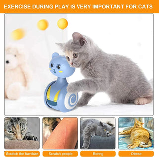  Interactive Feather Rolling Cat Toy cashymart