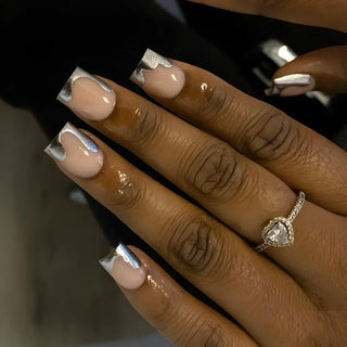  Jade Flower Glitter Press-On Nails cashymart
