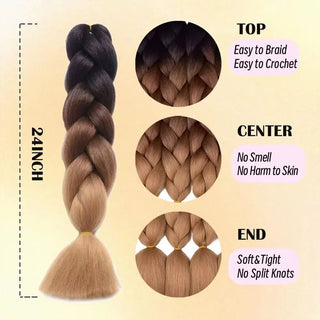  Jumbo Ombre Braiding Hair 24 Inch Pack cashymart