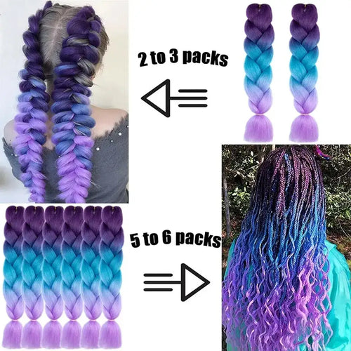  Jumbo Ombre Braiding Hair 24 Inch Pack cashymart