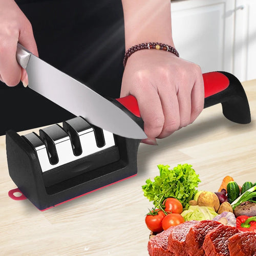  Kitchen Multi-Functional Knife Sharpener Black cashymart