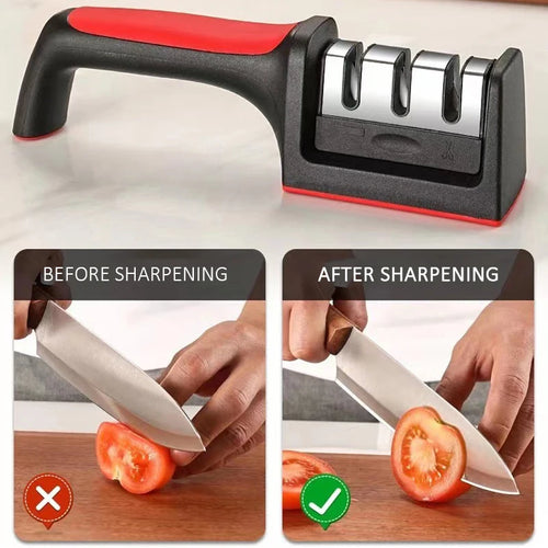  Kitchen Multi-Functional Knife Sharpener Black cashymart