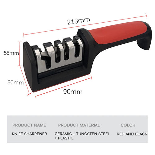  Kitchen Multi-Functional Knife Sharpener Black cashymart