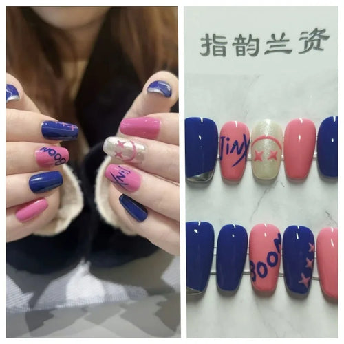  LOL Jinx Cosplay Press-On Nails Set cashymart
