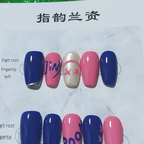  LOL Jinx Cosplay Press-On Nails Set cashymart