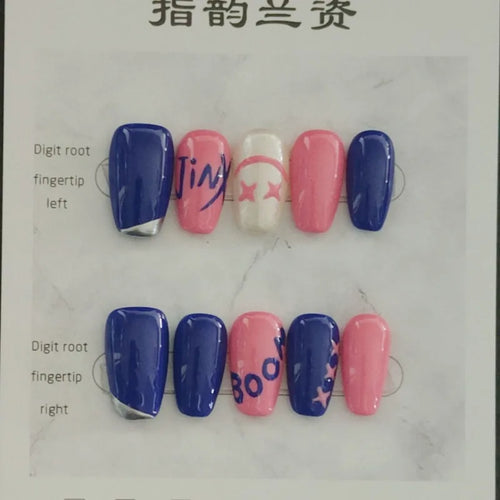  LOL Jinx Cosplay Press-On Nails Set cashymart