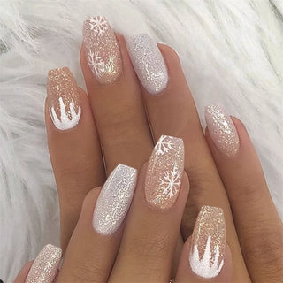  Light Pink Blue Gradient Long Ballet Press-On Nails cashymart