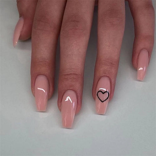  Light Pink Blue Gradient Long Ballet Press-On Nails cashymart