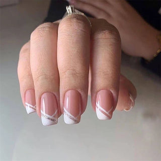  Light Pink Blue Gradient Long Ballet Press-On Nails cashymart