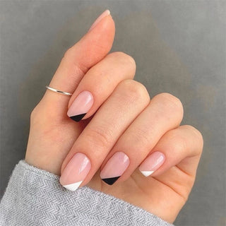  Light Pink Blue Gradient Long Ballet Press-On Nails cashymart
