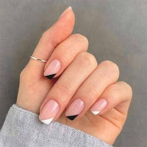  Light Pink Blue Gradient Long Ballet Press-On Nails cashymart