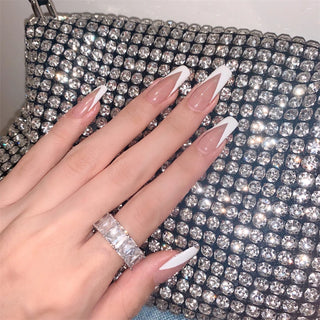  Light Pink Blue Gradient Long Ballet Press-On Nails cashymart