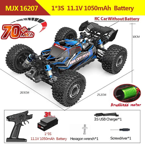  Lightning Speed 1/16 Brushless 4WD RC Off-Road Racing Car 70KM/H cashymart