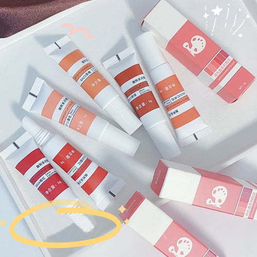  Lip Gloss Moisturizing Lip Tint Mud 6 Colors Long Lasting cashymart