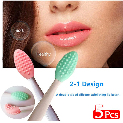  Lip Scrub Brush Silicone Tool Set of 5 cashymart