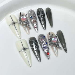  Long Almond Press on Nails cashymart