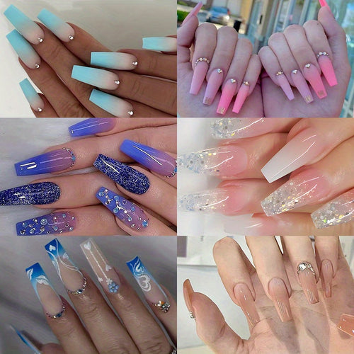  Long Coffin Nails Set cashymart