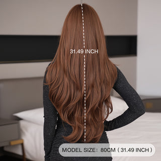  Long Loose Curly Teabrown Wig cashymart