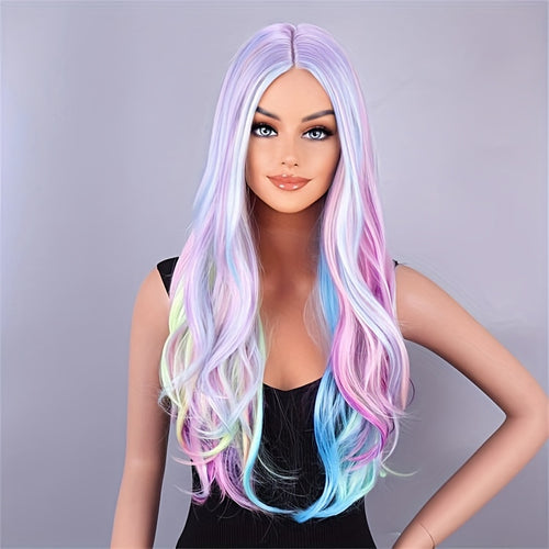  Long Multicolor Synthetic Wig for Festivals cashymart