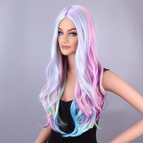  Long Multicolor Synthetic Wig for Festivals cashymart