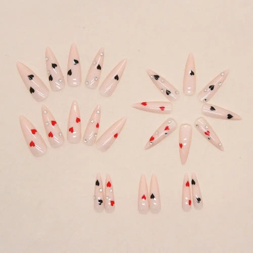  Long Stiletto French Fake Nails cashymart