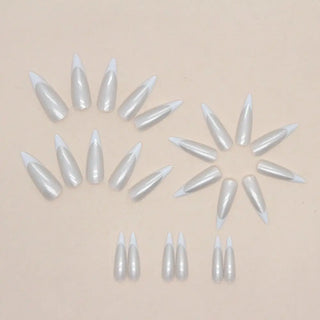  Long Stiletto French Fake Nails cashymart