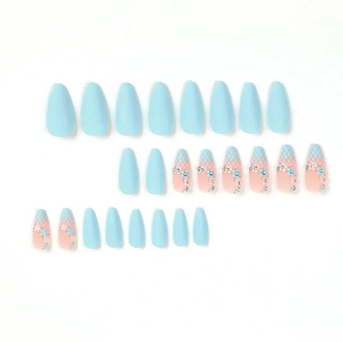  Luxury Multicolor Almond Press-On Nail Set cashymart