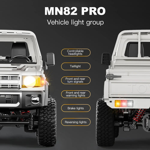  MN82 PRO 1:12 Scale 4WD RC Off-Road Truck with Controllable Lights cashymart