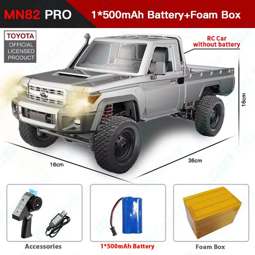  MN82 PRO 1:12 Scale 4WD RC Off-Road Truck with Controllable Lights cashymart
