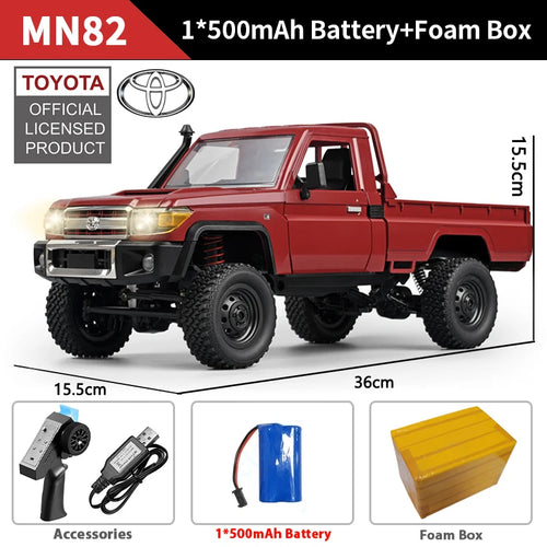  MN82 PRO 1:12 Scale 4WD RC Off-Road Truck with Controllable Lights cashymart