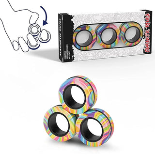  Magnetic Fidget Rings Toy Set 3PCS for All Ages cashymart