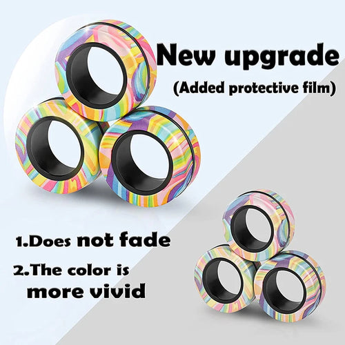  Magnetic Fidget Rings Toy Set 3PCS for All Ages cashymart