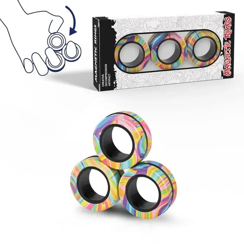  Magnetic Fidget Rings Toy Set 3PCS for All Ages cashymart