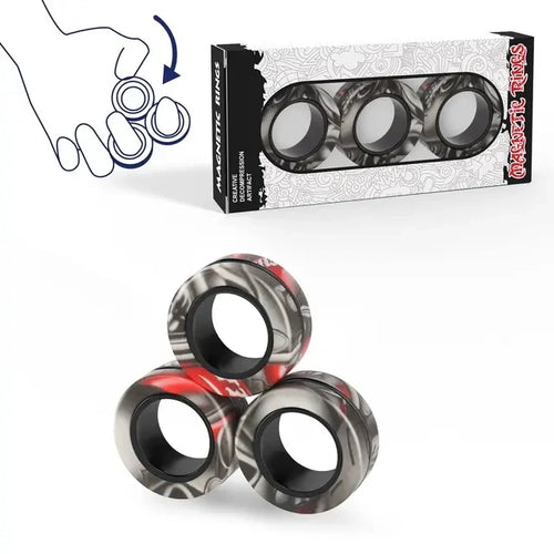  Magnetic Fidget Rings Toy Set 3PCS for All Ages cashymart