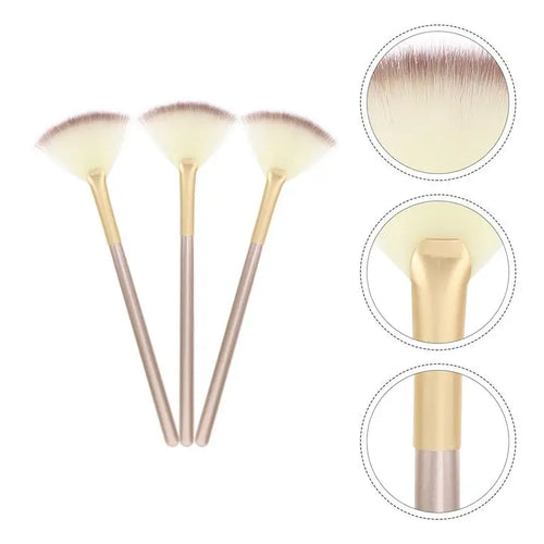  Makeup Brushes Kit 3Pcs Fan Highlight Blush cashymart