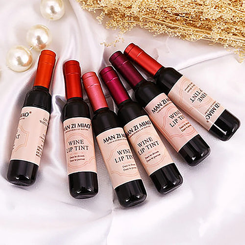  Matte Liquid Lipstick Red Wine Bottle Shaped Lip Gloss cashymart