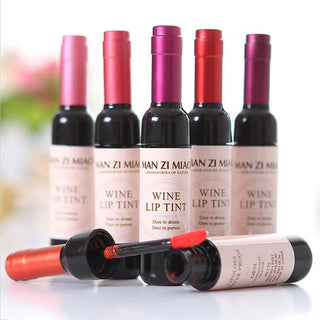  Matte Liquid Lipstick Red Wine Bottle Shaped Lip Gloss cashymart