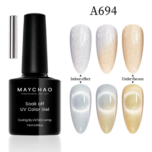  Maychao 12ml Cat Eye Gel Nail Polish Rainbow Effect cashymart